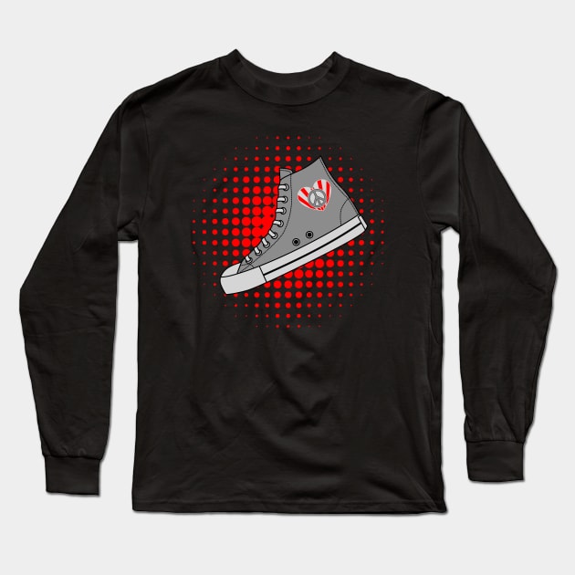 Grey High Top Sneaker Long Sleeve T-Shirt by 1001Kites